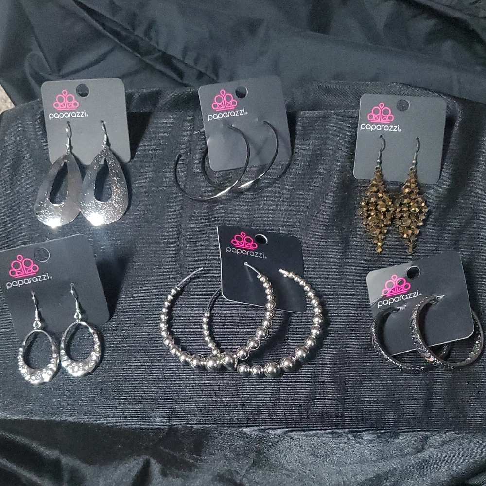 Paparazzi Silver and Black Earring Collection